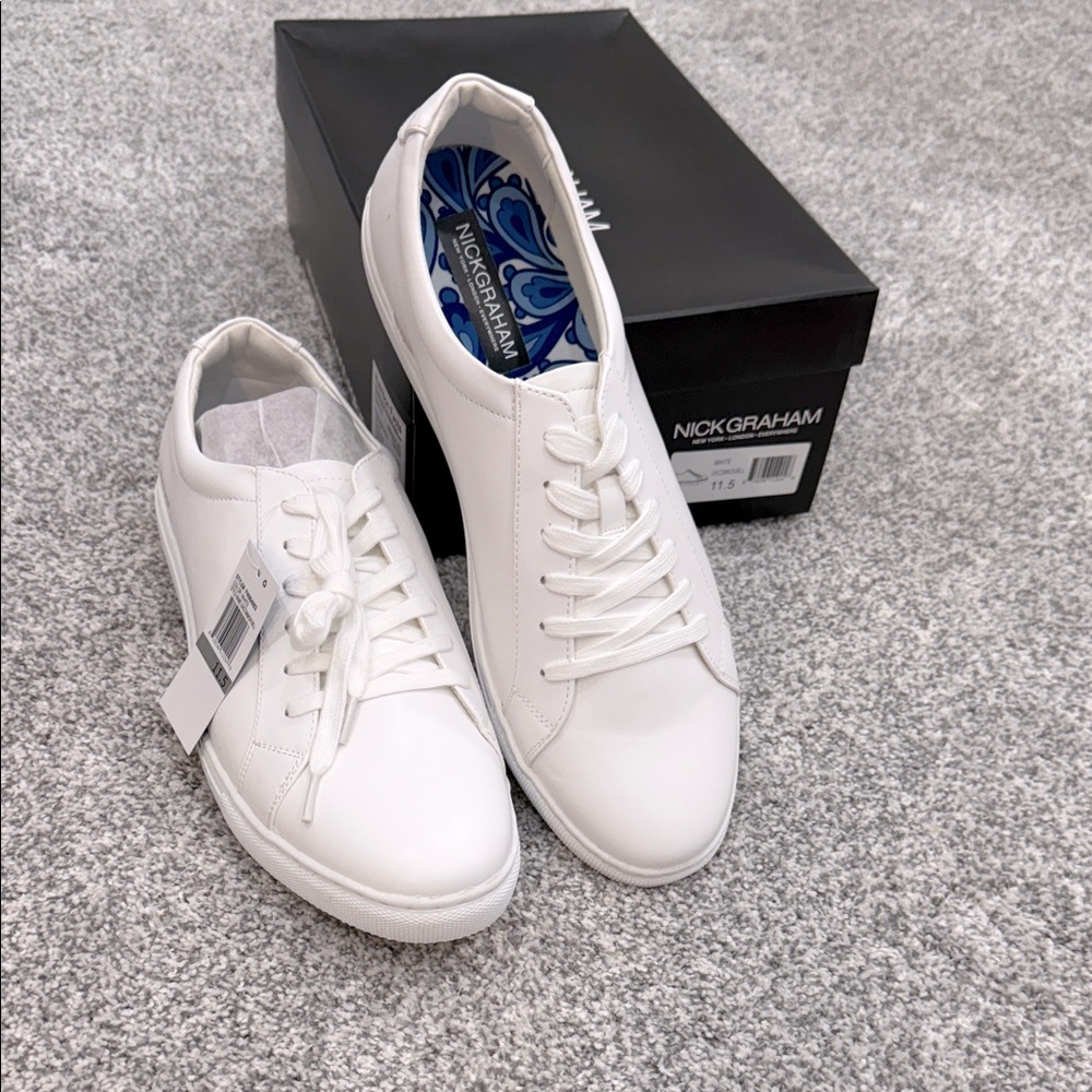 NIB Nick Graham White Sneakers size 11.5 Uncommon Bill